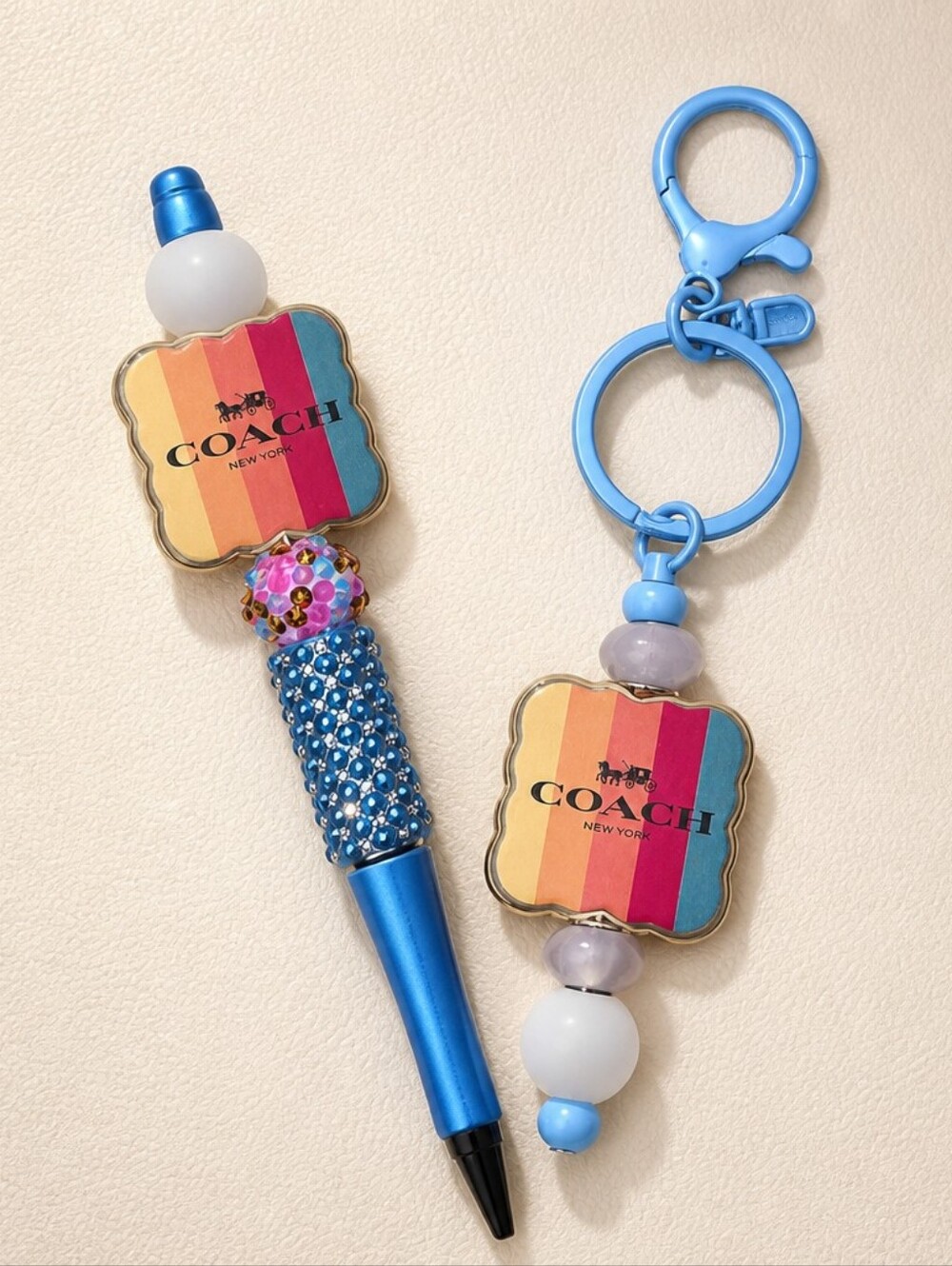 Handcrafted Beaded Pen And Bag Charm